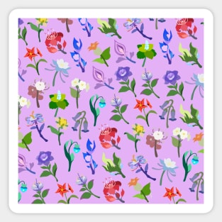 Genshin Impact Flowers Print (Purple) Sticker